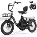 T300 Folding Electric Trike for Adults 1200W Peak 624Wh Fat Tire Step-Through