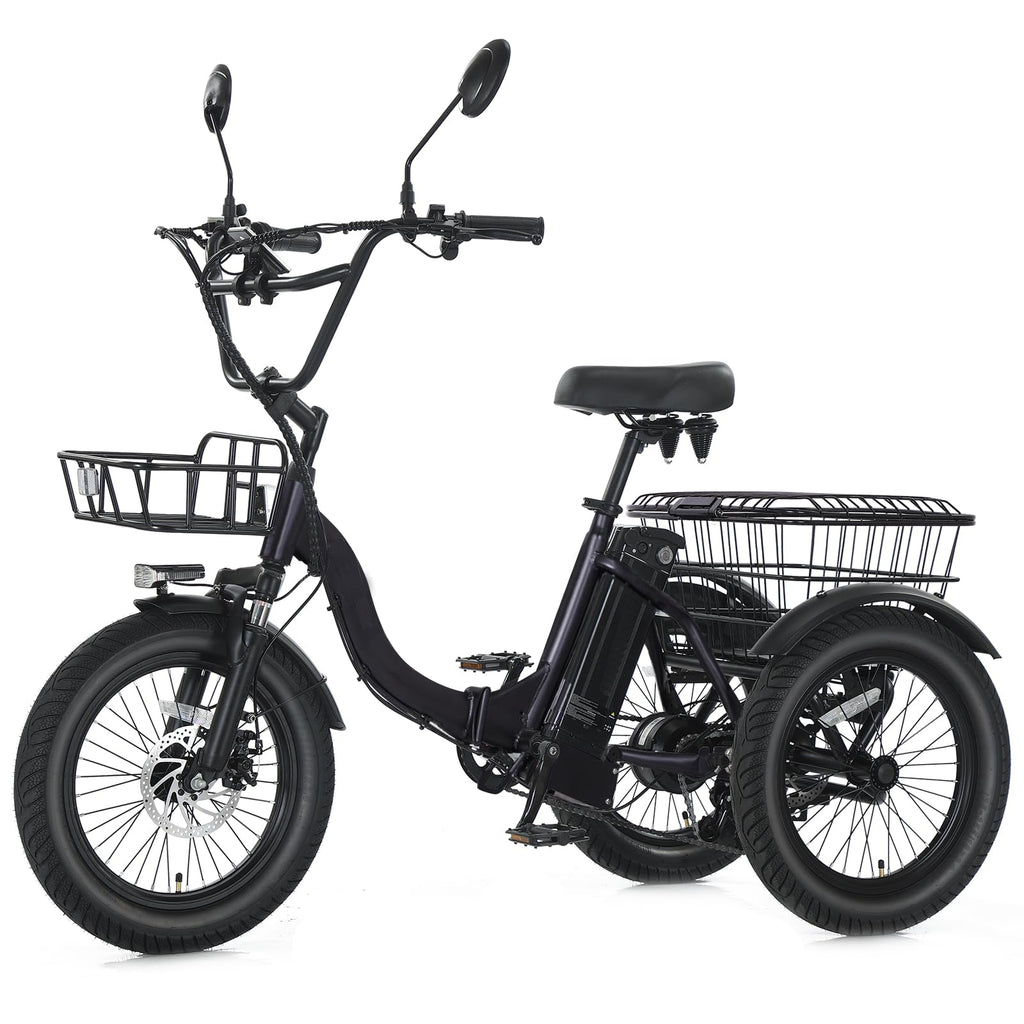 Folding Fat Tire Electric Trike for Adults 700W Peak Step-Through 468Wh Battery