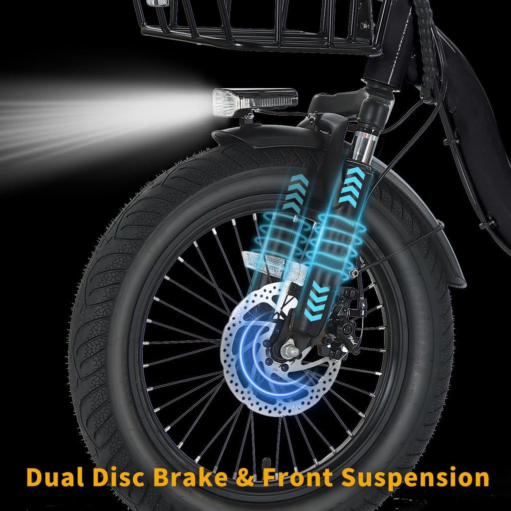 Folding Fat Tire Electric Trike for Adults 700W Peak Step-Through 468Wh Battery