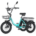 Folding Electric Trike for Adults 350W Step-Through Frame Green 468Wh Battery