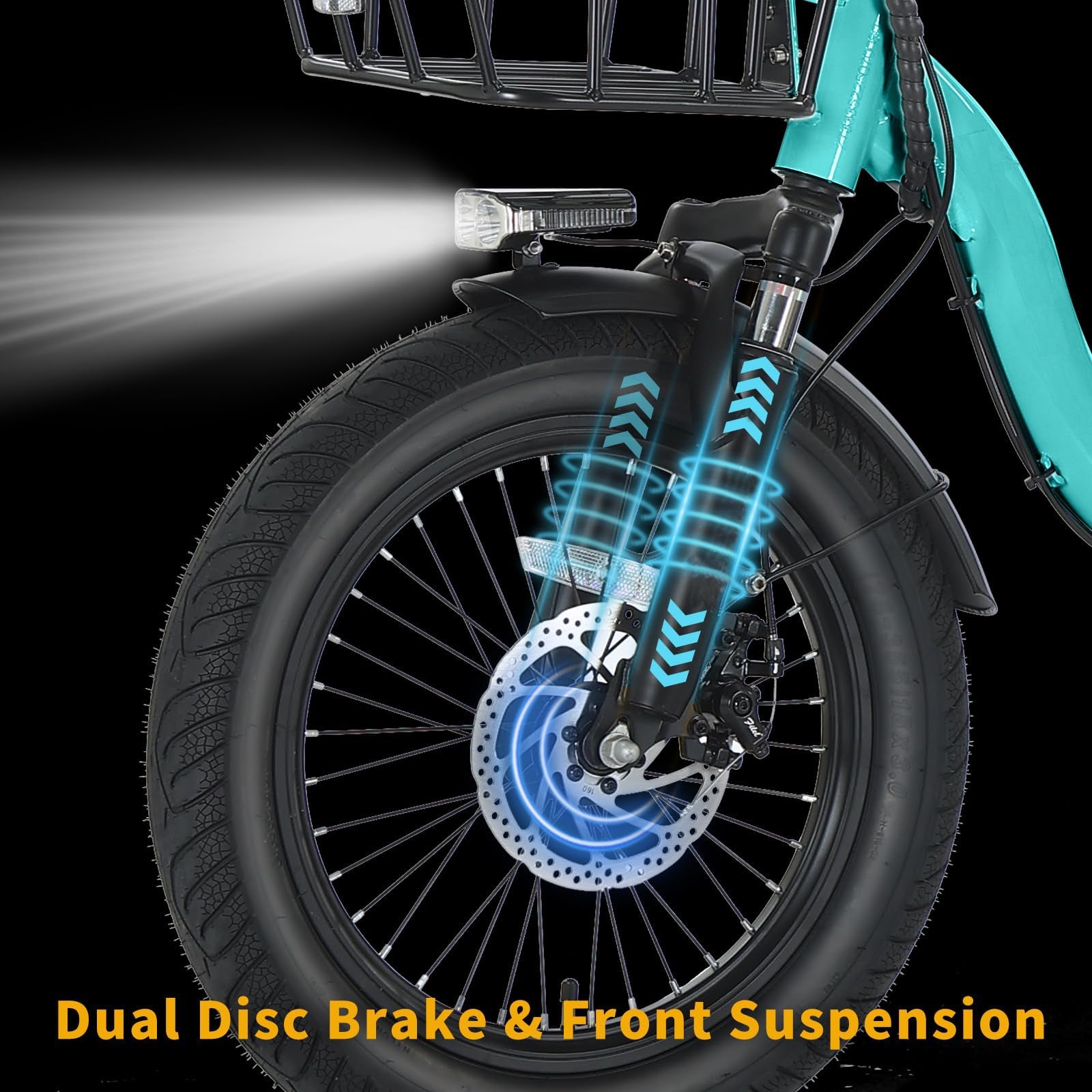 Folding Electric Trike for Adults 350W Step-Through Frame Green 468Wh Battery